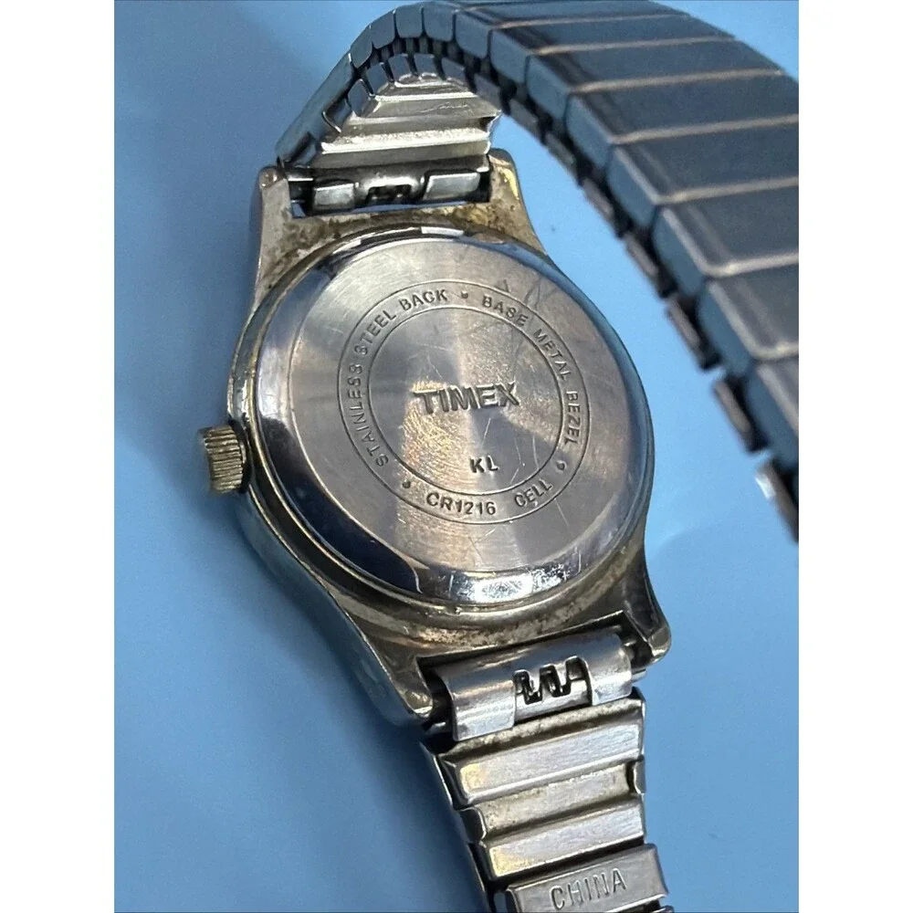 Vintage Timex Carriage 19mm Women's Quartz Watch Stretch Bracelet Stainless Stl